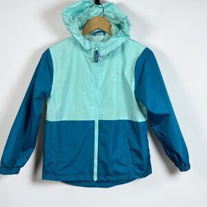 Eddie Bauer Windbreaker Jacket Girls M 10/12 Hooded Blue Unisex Kids